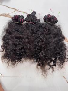 Extensions de cheveux naturels indiens Remy en vrac, ondulés, noir naturel, double trame, cheveux humains à tirage simple - Product Image 1