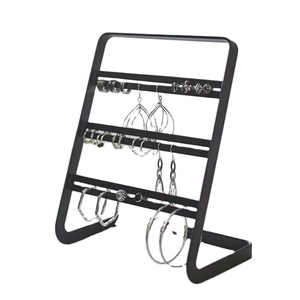 Soporte de joyería de metal con diseño de estilo moderno negro para colgar, nuevo soporte de joyería duradero para tiendas, decoración de exhibición de tienda - Product Image 1