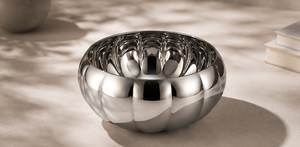 Cuenco Decorativo Moderno de Metal Plateado con Textura Acanalada, Artículo Decorativo para Oficina o Biblioteca, Venta al por Mayor - Product Image 2
