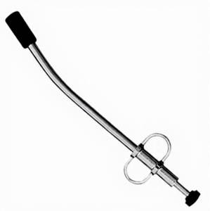 Pistolet injecteur de bolus vétérinaire réutilisable en acier inoxydable à manche long et courbé, avec poignée à 3 anneaux pour bovins, ovins, caprins - Sûr et fiable - Product Image 3