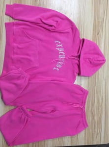 Conjunto Deportivo de Dos Piezas para Mujer, Talla Grande, Transpirable, Antibacterial, con Logotipo Personalizado, Color Rosa, de Forro Polar - Product Image 3