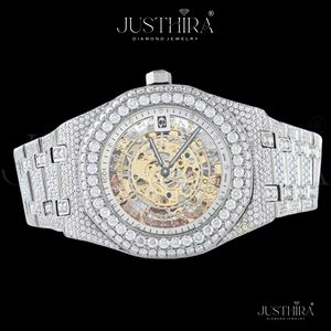 Top Demanded Moissanite Diamond Quartz <b>Watch</b> <b>Men</b> <b>Waterproof</b> Luminous Hands Stainless Steel <b>Watch</b> Available At Wholesale Price - Product Image 5