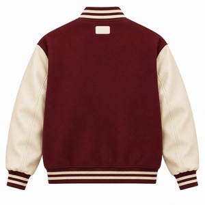 OEM custom leather sleeves & High Quality Wool body <b>bomber</b> baseball <b>vintage</b> letterman varsity <b>jacket</b> Men & Women - Product Image 2