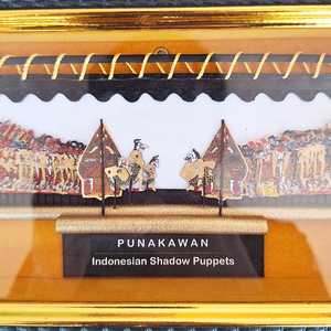 Marionetas de Sombra de Cuero Punakawan Indonesias Hechas a Mano, Caja de Sombra con Marco, Obra de Arte Cultural Tradicional, Decoración de Mesa de Oficina - Product Image 4