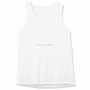 Men's <b>White</b> Tank <b>Top</b> Breathable Cotton Polyester Fitness Clothing Quick Dry and Casual Style Custom OEM ODM Service - Product Image 2