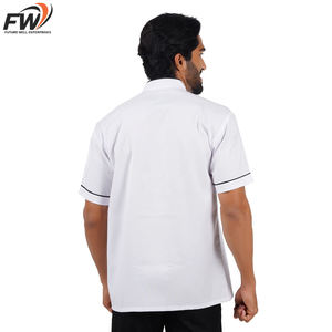 Veste de Chef Unisexe en Coton et Polyester Respirante avec Logo Personnalisé pour Hommes et Femmes, Blanche et Noire, pour Restaurant et Cuisine – Vente en Gros - Product Image 3