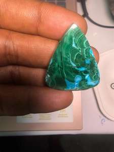 Lot de cabochons en pierre de chrysocolle malachite naturelle - Pierres précieuses en gros, lot de pierres précieuses en vrac et bijoux - Product Image 5