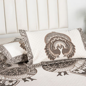 Magnifique ensemble de draps plats en coton imprimé animalier pour lit double, 2 taies d'oreiller, 300 fils/cm², literie écologique pour la maison - Product Image 5