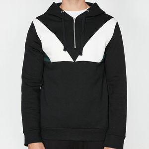 Sudadera con capucha extragrande de peso pesado con cremallera de un cuarto para hombre, estilo urbano, al precio más bajo, MOQ bajo, ropa deportiva para hombre - Product Image 4