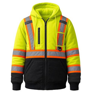 Veste de travail haute visibilité, veste réfléchissante, vêtements de sécurité, veste zippée, sweat-shirt pour travaux par temps froid, veste de chantier - Product Image 5