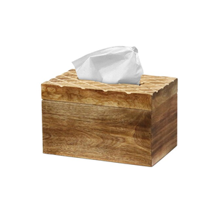 Boîte à mouchoirs en bois d'acacia fini, 2 pièces, différentes tailles, pour accessoire de bureau Royal Home, à prix incroyable - Product Image 2
