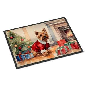 Norwich Terrier acogedor Felpudo de Navidad antideslizante para interiores y exteriores lavable alfombra de pila baja 24H X 36W alfombrilla de puerta delantera para entrada - Product Image 1