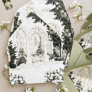 Tarjetas de Invitación y Menú Elegantes Impresas en Letterpress con Logotipo Personalizado, Papel con Borde Deshilachado Hecho a Mano con Impresión de Vainilla - Product Image 2