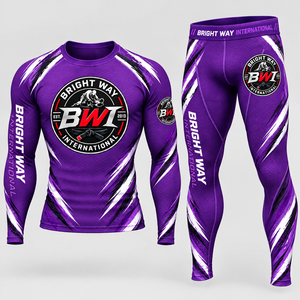 Compression Fitness Training Bodybuilding Long Sleeve Breathable Four-Way StretchUPF50+ <b>swim</b> <b>shirt</b> <b>men</b> Eco-friendly polyester - Product Image 1
