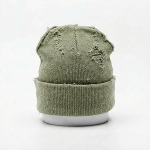 Gorro de Punto Verde Oliva para Hombre, Gorro de Invierno con Puño, Unisex, Estilo Urbano, Gorro Tipo Skull, Logotipo Personalizado, Accesorio de Moda al por Mayor - Product Image 2