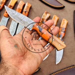 Cuchillo de Caza de Hoja Fija de Damasco de 1 Pieza para Exteriores, con Punta de Caída, Compatible con OEM, AR KNives Industry 2026, 56HRC, Garantía de 3 Años - Product Image 2