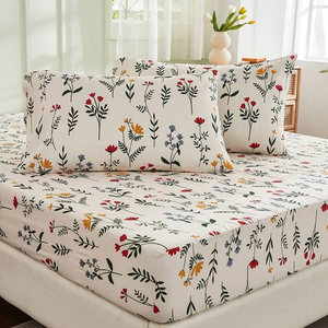 Drap de lit en coton biologique de luxe avec impression traditionnelle, doux, respirant et parfait pour les lits king size, respectueux de l'environnement - Product Image 3