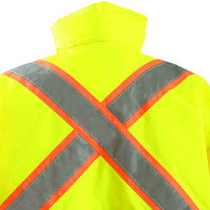 Unisex High Visibility Safety Jacket Hooded Fleece Lined Windproof Quick Dry Reflective <b>Thick</b> <b>Winter</b> <b>Coat</b> - Product Image 2