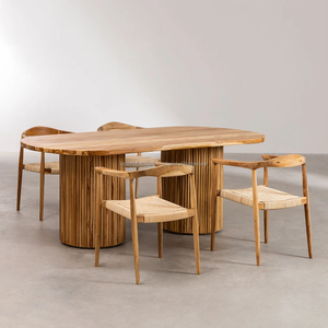 Table à manger rectangulaire moderne en bois massif ensemble 4 chaises tailles personnalisées Ardena pour restaurants hôtels cuisines salles de banquets - Product Image 1