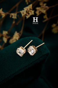 Luxury 18K Gold S925 Sterling Silver Square Radiant Cut Zirconia <b>Stud</b> Earrings for Women - Minimalist Geometric Jewelry - Product Image 2