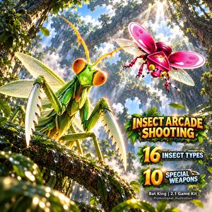 VGAME Bat King Classic 2.1 Jeu d'arcade multijoueur sur le thème des insectes avec plateau et logiciel, construction métallique pour les constructeurs de bornes d'arcade - Product Image 4