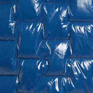 Blue glossy puffer <b>jacket</b> <b>mens</b> lightweight winter padded coat insulated outerwear soft shell zipper closure stylish design - Product Image 3