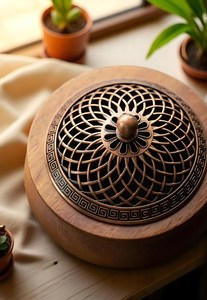 Handmade Walnut Wood Incense <b>Burner</b>: Chinese Style Aromatherapy Plate - Product Image 5