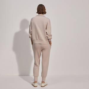 Sudadera con capucha de poliéster/algodón personalizada con media cremallera, de manga larga, oversize, para mujer, con cremallera de cuarto, para invierno - Product Image 2