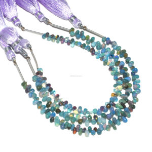 Perles en forme de larme d'opale éthiopienne violette naturelle de qualité supérieure 6 pouces 4x3 6x3 MM brin pour la fabrication de bijoux - Product Image 1
