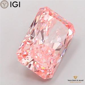 Diamante Cultivado en Laboratorio CVD, Color Rosa Intenso, Claridad VS2, Corte Radiante, con Certificado IGI, 5.01 Quilates, para Joyería Personalizada - Product Image 3