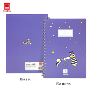 Carnet vertical en spirale Hong Ha Oringa, 200 pages, illustrations d'animaux ludiques, thème créatif, style de couverture en papier aux couleurs vibrantes - Product Image 4