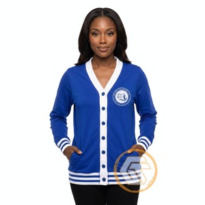 Customized Zeta Phi Beta <b>Acrylic</b> Embroidered Appliques Front Casual Winter Sorority High Quality Greek Breathable V-neck Covered - Product Image 1