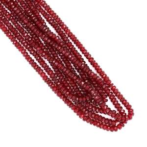 Cuentas facetadas de rubí rojo de 3 mm para la fabricación de joyas, hilo de cuentas para pulseras y collares DIY, cuentas de piedras preciosas - Product Image 3