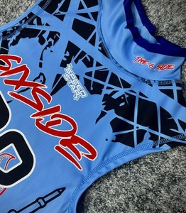 Ensemble de maillot de basket-ball pour homme 6IXSIDE, 23, imprimé par sublimation, anti-transpiration, sans manches, uniforme sportif bleu avec motif Tour de la Chine - Product Image 3