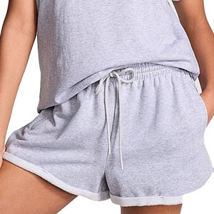Conjunto Deportivo de Dos Piezas para Mujer, Camiseta de Manga Corta de Secado Rápido y Pantalones Cortos, Algodón y Poliéster, Color Liso - Product Image 6