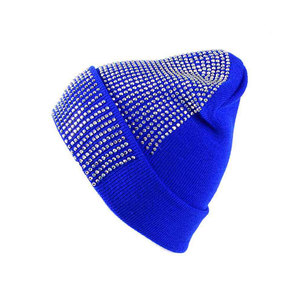 Rhinestone Beanie Hat Unisex Winter Warm Knit Black Silver <b>Red</b> Blue Colorful Sparkle Crystal - Product Image 4