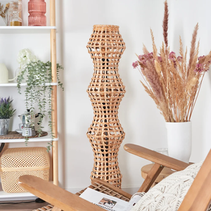 Lámparas de pie artesanales de mimbre y ratán estilo boho para decoración de sala de estar, nuevo diseño 2026 - Product Image 2