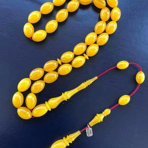 Tasbeeh rond artisanal de luxe en résine bleu océan, respectueux de l'environnement - Product Image 1