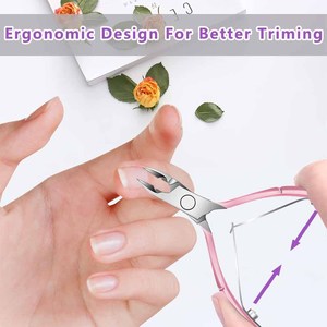 Pink Stainless Steel Cuticle Nipper with Pusher Tool Professional Manicure <b>Pedicure</b> <b>Set</b> for Adults - Product Image 4
