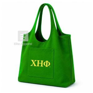 Sac fourre-tout personnalisé Chi Eta Phi Sorority, vert et jaune, logo brodé, grande capacité, toile, pour femme, usage quotidien - Product Image 2