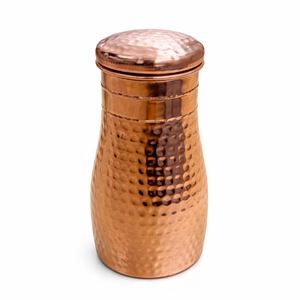 Copper Finish Double Wall Stainless Steel Bedroom Water Jar | <b>Storage</b> Jar with Lid for <b>Bedside</b> Use in Home Kitchen & Office - Product Image 1