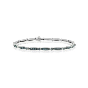 Pulsera de tenis de diamantes naturales azules de corte redondo de 2.08 quilates para mujer, plata de ley 925, 7 pulgadas, regalo moderno para bodas y compromisos - Product Image 1