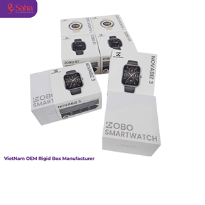 Fabricant OEM au Vietnam, boîte en papier rigide personnalisée de haute qualité pour montre connectée et produits numériques - Product Image 3