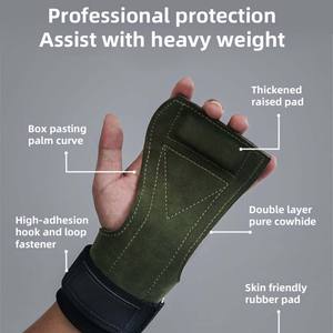 Anti-slip Wear-resistant Fitness Hand Palm Protection Grips Wrist Guard Hard Pull Grip Belt Customised Lifting Hand Grips - Product Image 5