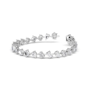 Elegante Pulsera de Tenis con Diamantes Cultivados en Laboratorio de Varias Formas en Oro Rosa de 9K, 9.65 CTW - Product Image 4