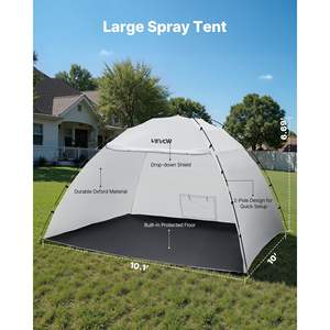 Carpa Portátil de Gran Espacio para Pintura en Aerosol, 120x120x75 Pulgadas, Modelo D0100XFPFBU, Incluye Malla Protectora de Piso Integrada - Product Image 2