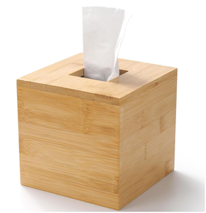Bamboo Paper Holder Lid Storage Organizer Durable Sustainable Classic Design - Product Image 2
