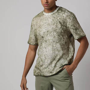 T-shirt Homme Oversize à Manches Courtes Effet Délavé Personnalisable avec Logo 100% Coton Style Streetwear – Vente en Gros - Product Image 1