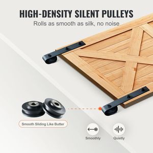 Kit Ferramenta per Porta Scorrevole a Binario Singolo Rinforzato da 2,4 m, Capacità di Carico 150 kg, Compatibile con Materiali in Nylon Larghi 1,15 m - 1,3 m, Spessore 3,3 cm - Product Image 4