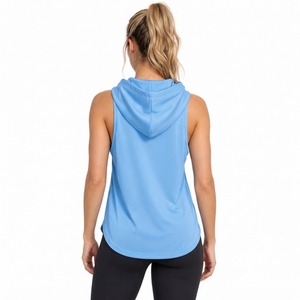 Womens Sleeveless <b>Hoodie</b> Breathable Lightweight Pullover Hooded Tank Top Gym <b>Workout</b> Summer Style <b>Hoodie</b> Cotton Polyester <b>Hoodie</b> - Product Image 3